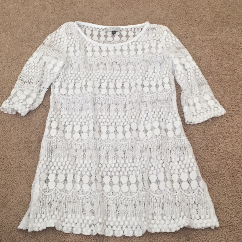 White tunic/cover up blouse